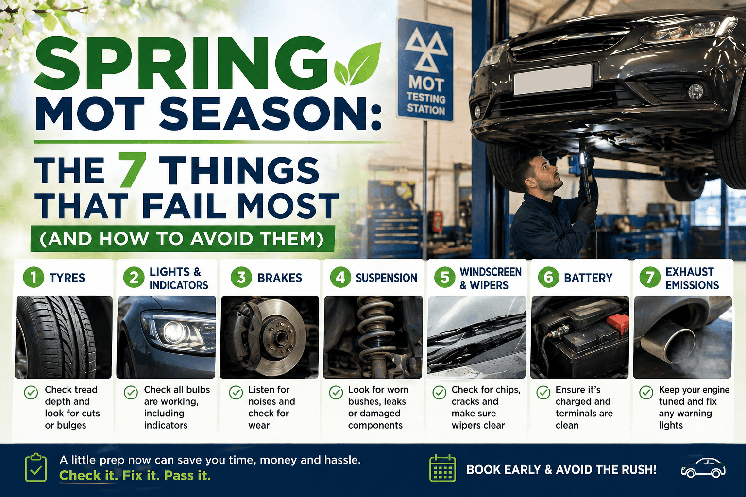 Spring MOT Season: The 7 Things That Fail Most (and How to Avoid Them)