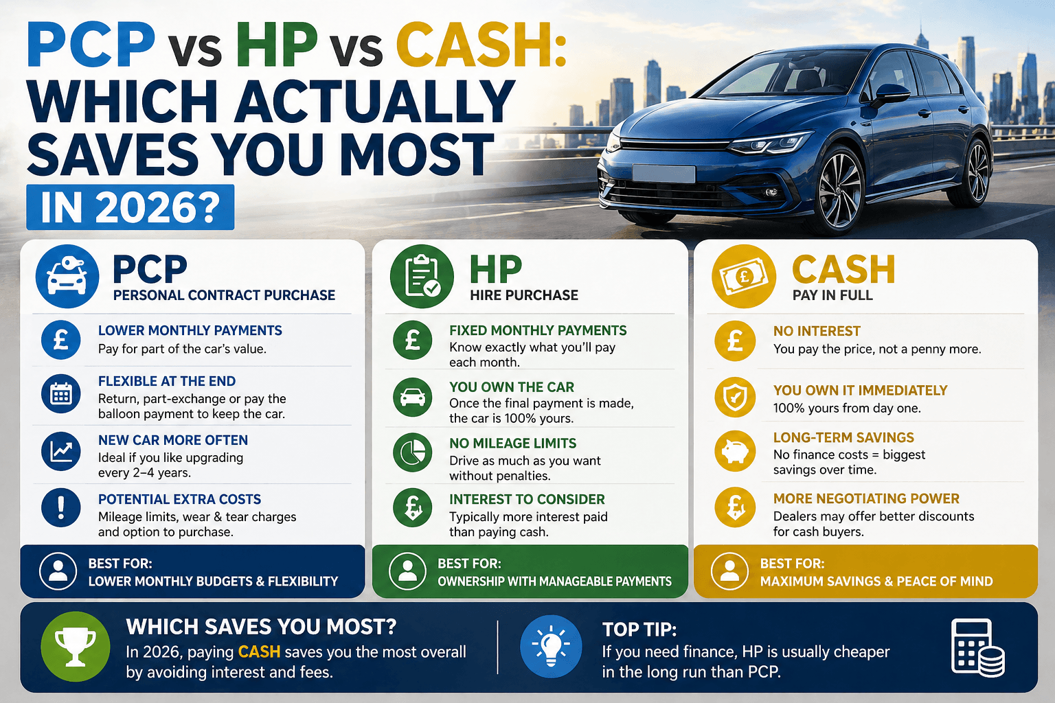 PCP vs HP vs Cash: Which Actually Saves You Most in 2026?